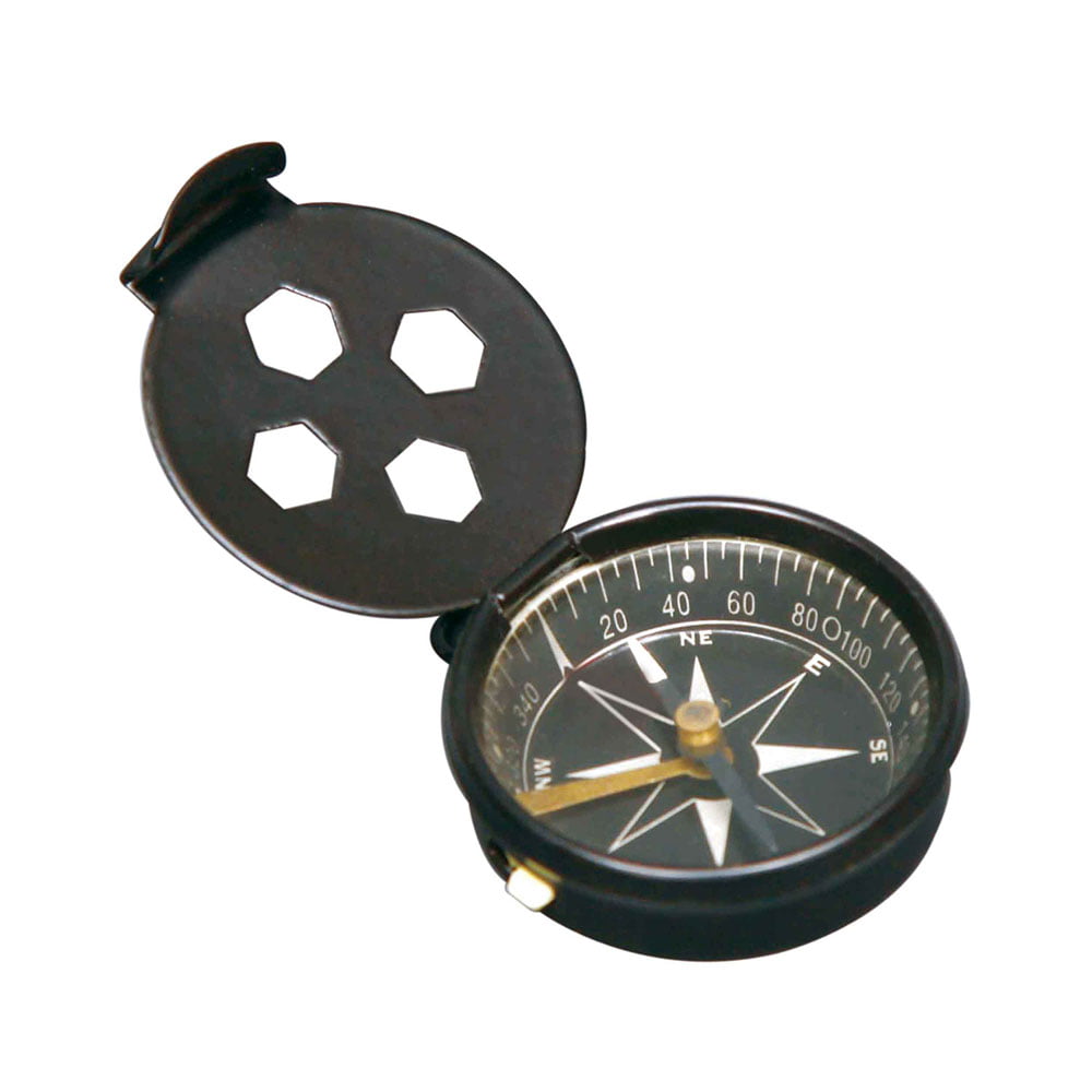 MAGNETIC COMPASS WITH HINGED COVER
